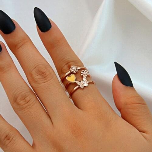 Xueshandiao Rings With Crystals