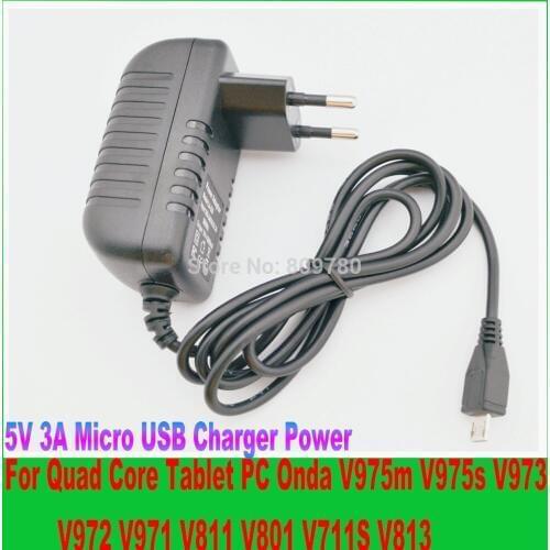 30PCS 5V 3A Micro USB Charger Power Supply Adapter for Quad Core Tablet PC Onda V975m V975s V973 V972 V971 V811 V801 V711S V813