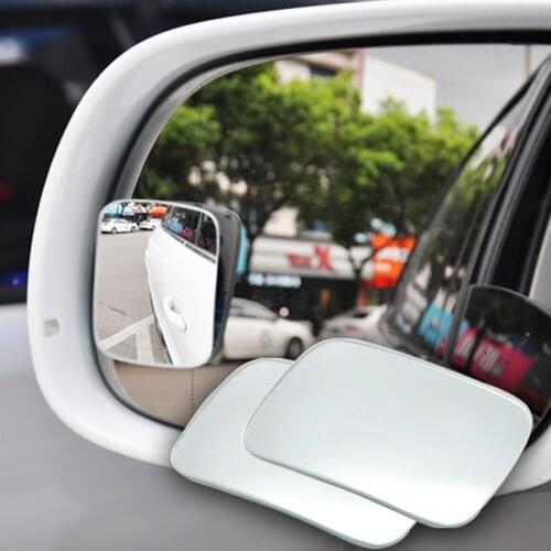 2Pcs Universal Car Mirror HD Glass Blind Spot Mirror 360 Degree Adjustable Wide Angle Parking Auto Motorcycle Rear View Mirror