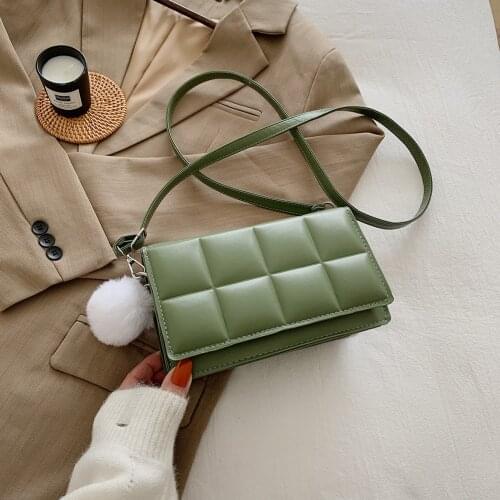 Elegant Lattice Pattern Shoulder Bag For Women 2021 Designer PU Leather Flap Bags Small Square Crossbody Female Travel Tote Bags