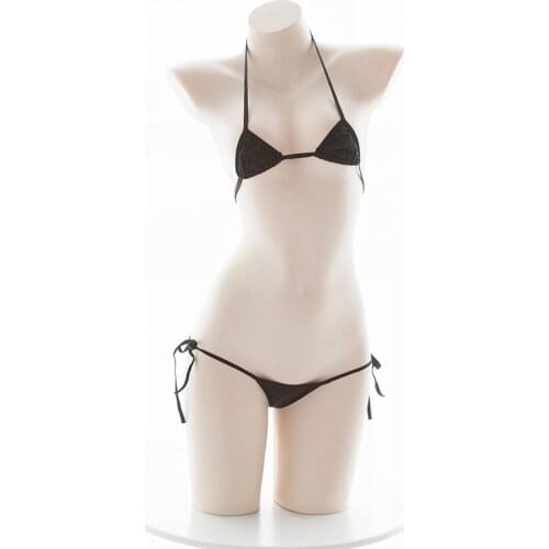 Womens Sexy Lingerie Three Point Type Black Hot Party Underwear Sex Hot Erotic Transparent Temptation Nightclub Porn Costumes