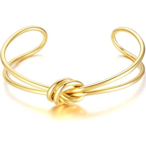 Stainless Steel Gold Bracelet Jewelry Design Korean Version Style Personality Open Temperament Bracelet Suitable For Women