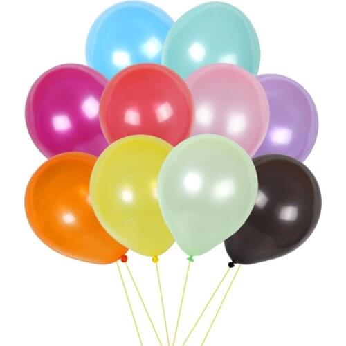 100pcs 10inch Pure Color Pearl Latex Balloons Inflatable Wedding Decoration Air Balls in 15 Colors Happy Birthday Party Supplies