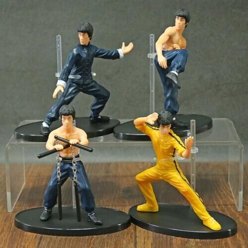 4pcs/set Kung Fu Master Bruce Lee PVC Figure Collection Toys