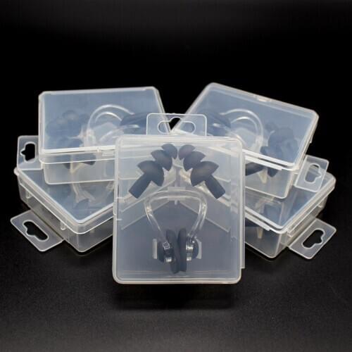 5boxs Soft Silicone Swimming Sleeping Travel Earplug Nose Clip Set Waterproof Watertight Diving Surf Swimming Pool Accessori