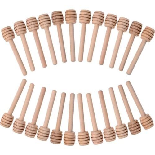 50 Pack of Mini 3 Inch Wood Honey Dipper Sticks, Individually Wrapped, Server for Honey Jar Dispenser Drizzled Honey, Wedding Pa