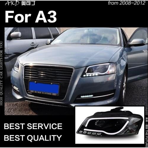 AKD Car Styling for A3 Headlights 2008-2012 S3 Sedan Hatchback Headlight DRL Hid Head Lamp Angel Eye Bi Xenon Beam Accessories