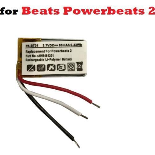 3.7V Battery for Beats Powerbeats 2 & 3 Earphone Bateria Li-Polymer Polymer Rechargeable Accumulator Replacement AHB481221 90mAh