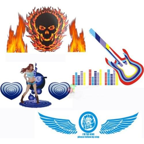 Car Styling Music Rhythm Car Sticker EQ EL Music Equalizer on the Rear Window Light for Auto Led Controller Decorative Lamps