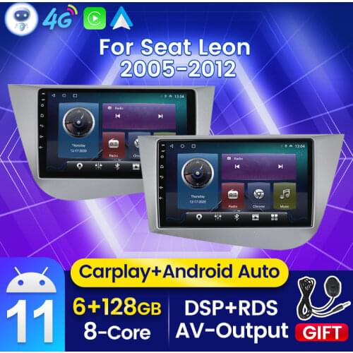 IPS 9inch Screen For Seat Leon 2 MK2 2005 - 2012 Car Multimedia Dvd Player Radio GPS Auto Stereo Android 11 4G Lte Carplay RDS