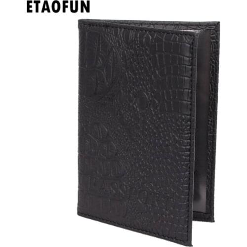 Etaofun PU leather Crocodile patterned passport holder, high quality travel documents card case, womens fashion passport cover