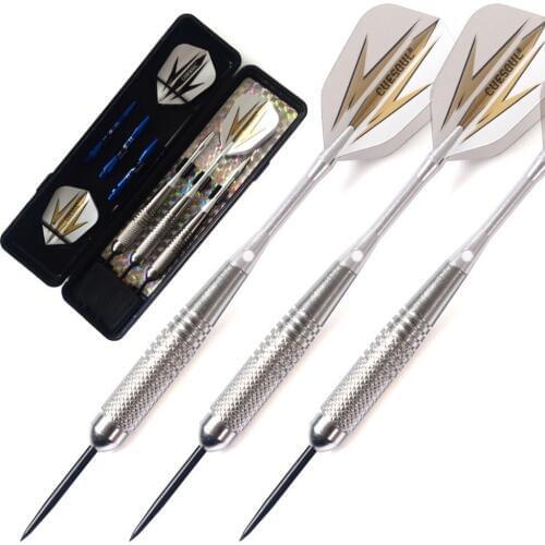 CUESOULArcher 20 Grams Steel Tip Brass Barrels Grid Nickle Planting Darts Set with Aluminum Shafts and Case