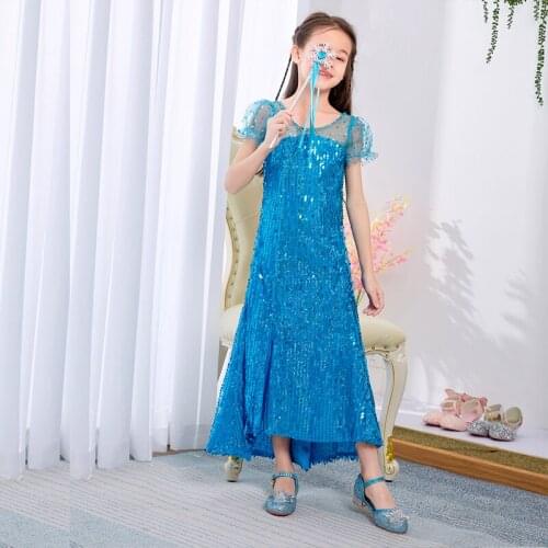 Infant Long Summer Dress with Cloak Snow Cosplay Fancy Princess Children Birthday Party Prom Evening Vestidos Baby Girls Clothes