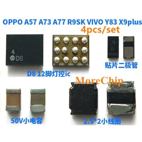 For OPPO A57 A77 A83 A3 R9SK R9SP R9 Plus Y83 Y85 Y69 Y69A Y69L BackLight Set Kit LM3697 D8 Light IC+Boost Diode+Coil+Capacitor