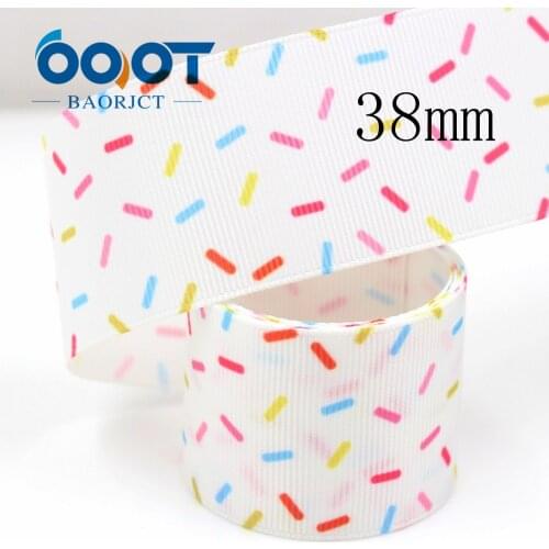 948-1-1/2 inch 38mm Color stripe Printed grosgrain ribbon , 10 yards DIY handmadeHair accessories Material wedding gift wrap