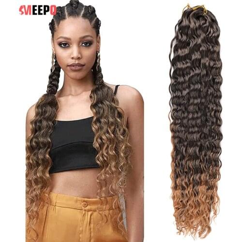 Meepo Ocean Wave Crochet Hair 30Iinch Long Deep Wave Crochet Braids Natural Synthetic Braids Hair Extension Hair For Afro Women