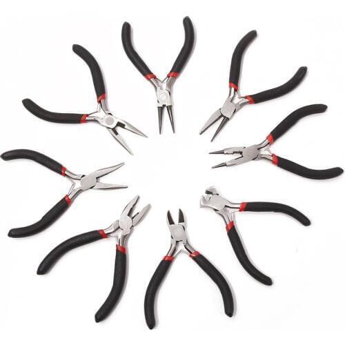 Jewellery Making Beading Mini Pliers Tools Kit Set Round Flat Long Nose Cutting Wire Pliers Cutter Clamping Stripping Multitools