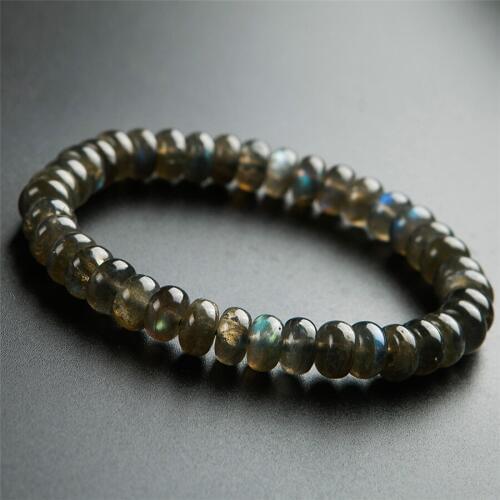 2018 Newly Genuine Natural Ice Labradorite Rainbow Blue Light Crystal Beads Bracelet Jewelry Fashion Stretch Charm Bracelets 8mm