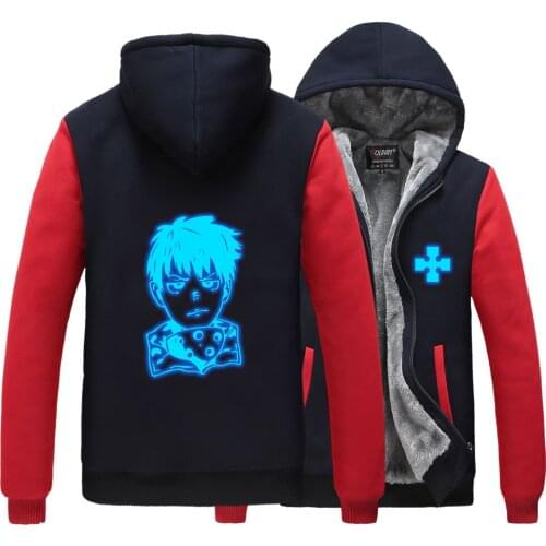 Fire Force New Social Harajuku Hoodies Unisex Winter Warm Coat Fleece Outerwear Sweatshirt Coat Tracksuit