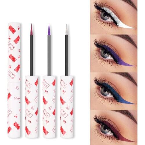 New Colorful Black White Matte Liquid Eyeliner Pencil Waterproof Makeup Liquid Eye Liner Blue Green Yellow Eyes Cosmetics Pen