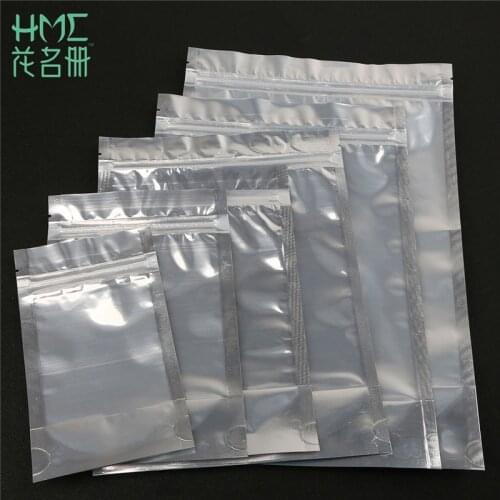 New 10pcs Boutique Clear Aluminum Foil Zip Lock Self Seal Bags Pouch For Candy Food Jewelry Wrapper Display Gift Packaging Bag