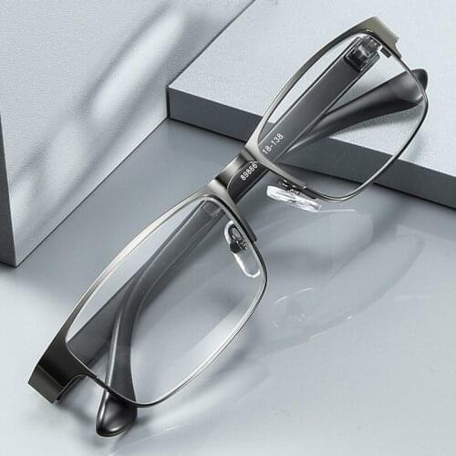 Stainless Steel Reading Glasses Men Women Computer Blue Light Blocking Prescription Eyeglasses Reader Presbyopic Optical Lens