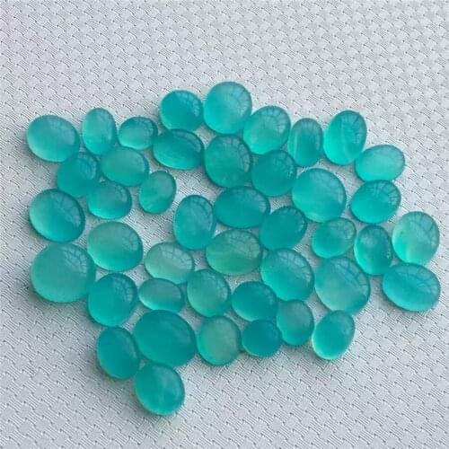 Wholesale Genuine Green Amazonite Natural Stone Oval Beads Jewelry Cabochon Shape Crystal Bead For Rings 1 Piece