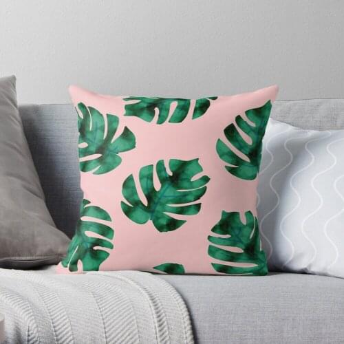 Pillowslip Tropical fern leaves on peach Throw Pillow 100% Cotton Decor Pillow Case Home Cushion Cover 45*45cm