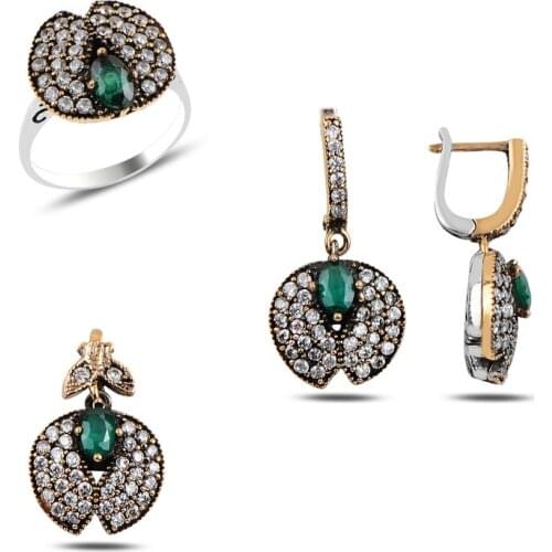 Silver 925 Sterling Zircon Cubic Zirconia Authentic Set