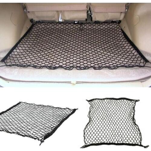 Storage Net With 4 Hooks in the trunk of the car Elastic Nylon Net Pouch Mesh Debris Bags Rear Cargo Storage Bag Car Accessories