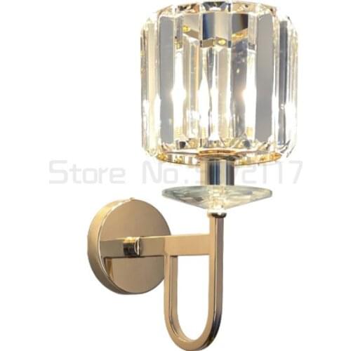 Modern light luxury crystal wall lamp Nordic bedroom bedside lamp background wall hotel staircase corridor lamp