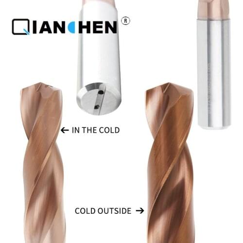 External Cooling Internal Cooling Outlet Drill Tungsten Steel Solid 10.32mm-12.3mm Carbide Outlet Triple Diameter 5D Bit 1 Piece