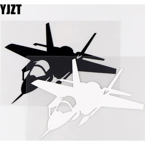 YJZT 13.6×10CM Interesting Aircraft Airplane With Decorative Pattern Vinyl Decal Car Sticker Black / Silver 10A-0436
