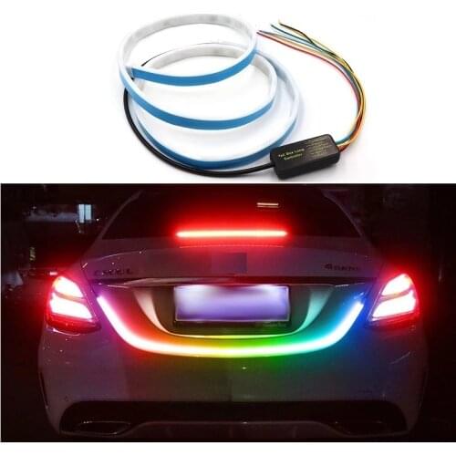 Rear tail box light strip car Led light anti-collision warning light belt 12V Car Tailgate Strip Brake Driving Turn Signal Light