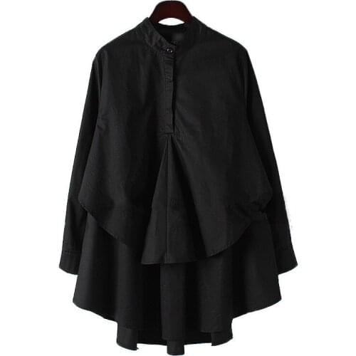 Womens new arrival 2020 spring and autumn fashion loose mm stand collar shirt long-sleeve shirt 0714