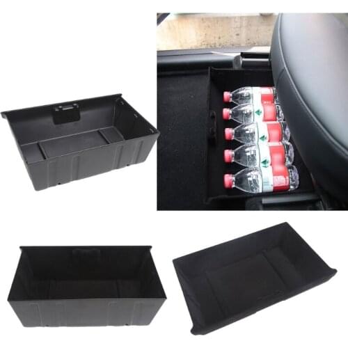 1Pc For Model Y Under Seat Storage Tray Organizer Car Interior Items Container-ABS/Flocking Lining/Double-faced Flocking
