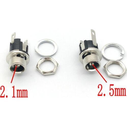 10pcs DC Power 5.5 mm x 2.1mm/2.5mm Jack Socket Female Panel Mount Connector adapter