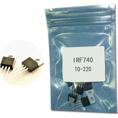 10pcs IRF740 TO-220 N Channel Field Effect Tube IRF740PBF 10A AMP/400V/0.55 ohm/125W TO220 MOSFET N-Chan Triode Transistor