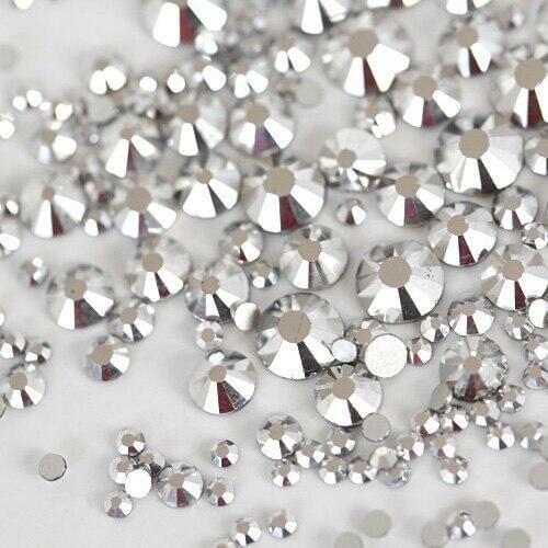 1440pcs/lot Silver Hematite Nail Art Rhinestone FlatBack Non Hotfix Rhinestones 3D Glass Round Crystal Nails DIY Decorations