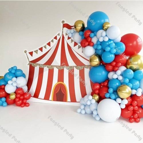152pcs Matte Red Macaron Blue 4D Gold Balloon Garland Baby Shower Anniversary Gender Reveal Decorations Birthday Party Favors