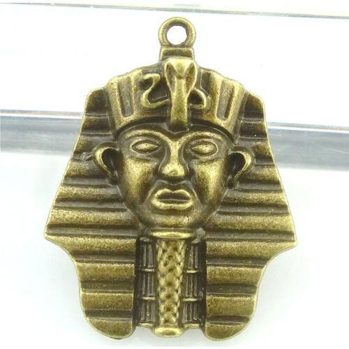 2pcs 36.5*28.5*5mm Antique Bronze Egypt Pharaohs Charm Pendant for DIY Necklace Jewelry Making Handmade Craft 16847