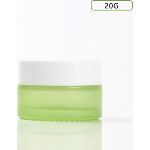 20G blue/green glass jar white lid for essence/eye cream/day cream/moisturizer cosmetic packing glass bottle