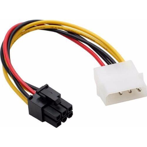 20pcs Big 4pin to 6pin Graphics card power adapter cable 4P to 6P power supply cable