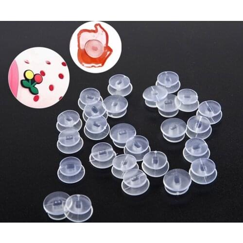 25PCS/lot Shoe Transparent Buttons Plastic Accessory Fit Sandals Charms Lightweight School DIY Decorations Wholesale