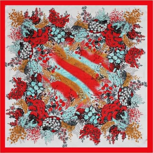 90cm Summer Silk Square Scarf Women Head Hijab Bandana Lady Hair Band Large Wraps Shawl Neckerchief Headband Female Foulard