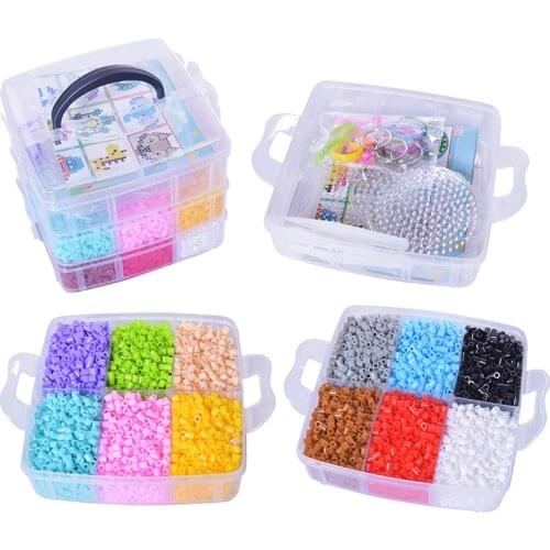 5mm hama beads set Box 9600Pcs Fuse hama beads 12 Colors with Pegboards and Templates, Peg Boards, Tweezers, Ironing Paper