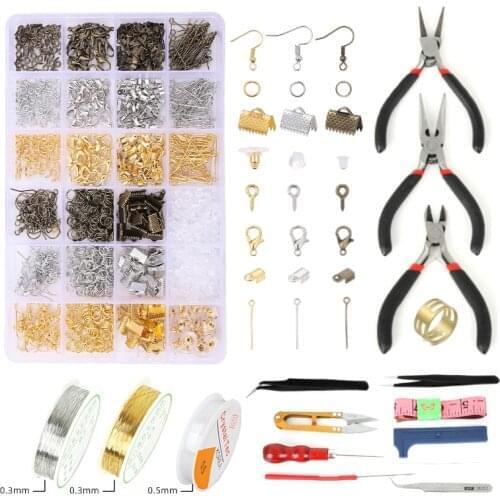 Alloy Accessories Jewelry findings Set Jewelry Making Tools Open Jump Rings Earring Hook Lobster clasp Jewelry Making Supplies