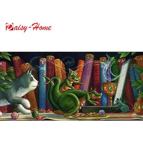 DIY 5D Full Diamond Embroidery Unicorn Happy Baby Animal Diamond Painting Dragon Cartoon Painting Cross Stitch Needlewor