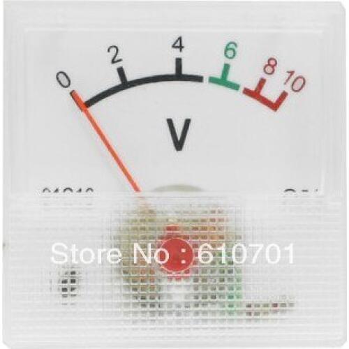 Analog Voltage Square Panel Meter DC 0-10V Voltmeter Gauge Class 5 Accuracy Instruments Electronics Automatic Control System