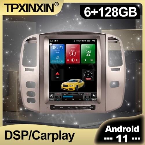 128G Android 11 Tesla IPS Screen Car Radio For Lexus LX LX470 2002 - 2007 Auto Multimedia DVD Player Navigation Stereo GPS 2 din